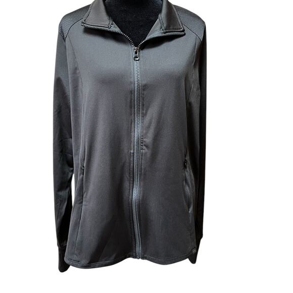 Cali 1X Sport + black full zip jacket active wear, zipped jacket - Picture 1 of 11